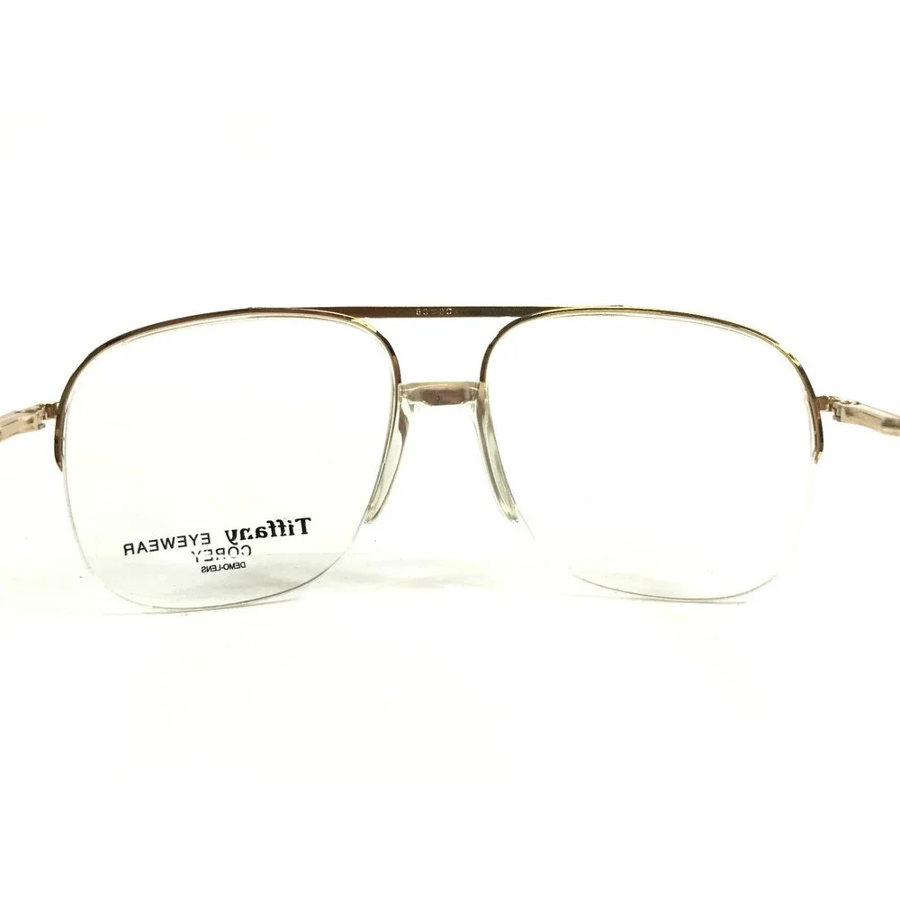 Vintage Tiffany Eyeglasses Frames COREY 096 Blue Marble Gold Aviators 50-20-145